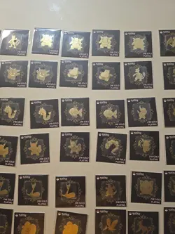 Pokemon 24k Gold Plated Stickers 73 Total 3-zards 4-blasty- 2mewtwo & Legendary - Image 3