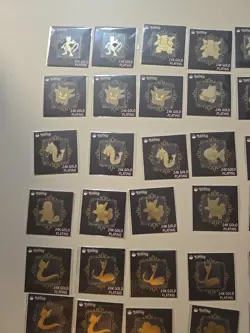 Pokemon 24k Gold Plated Stickers 73 Total 3-zards 4-blasty- 2mewtwo & Legendary - Image 4