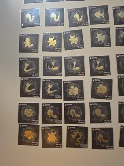 Pokemon 24k Gold Plated Stickers 73 Total 3-zards 4-blasty- 2mewtwo & Legendary - Image 5