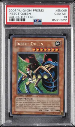 2004 YU-GI-OH! PROMO COLLECTOR TINS #EN005 INSECT QUEEN PSA 10 - Image 1