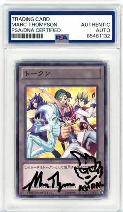 PSA Signed Yugioh Zexal Token CD02-JP004 World Duel Carnival Marc Thompson - Image 1