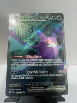 Team Rocket’s Crobat Ex Full Art 217/182 Destined Rivals Pokemon Card - Image 1