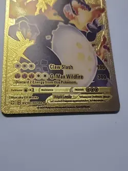 Pokemon Charizard VMAX Gigantamax Gold Foil Fan Art Card SV107/SV122 - Image 3