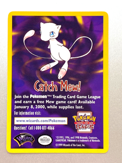 CATCH MEW POKEMON LEAGUE CARD ***EXCELLENT*** - Image 1