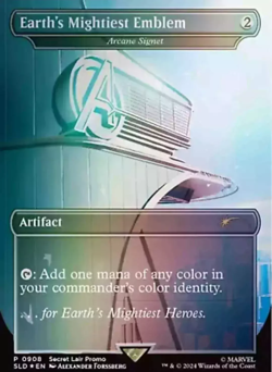Earth's Mightiest Emblem Arcane Signet (0908) MTG Secret Lair x Marvel In Hand - Image 1