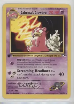 Sabrina's Slowbro 1st Ed. Pokemon Gym Heroes #60 2000 - Image 1