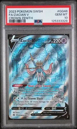 2023 Pokemon Crown Zenith Zacian V Galarian Gallery GG48 PSA 10 - Image 1