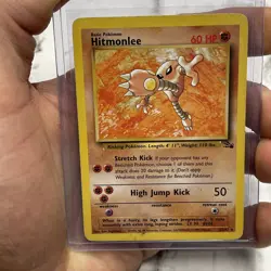 Hitmonlee 22/62 Fossil Non Holo Rare WotC 1999 Vintage Pokemon TCG Card MP/LP - Image 1