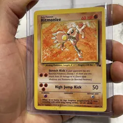 Hitmonlee 22/62 Fossil Non Holo Rare WotC 1999 Vintage Pokemon TCG Card MP/LP - Image 2