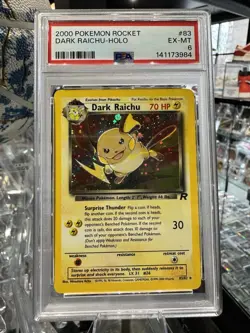 2000 Pokemon Dark Raichu Holo TCG Card 83/82 PSA 6 - Image 1