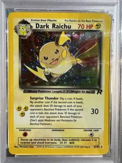 2000 Pokemon Dark Raichu Holo TCG Card 83/82 PSA 6 - Image 3