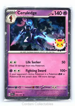 Ceruledge 040/091 - Pokemon Day 2024 Stamped Promo - Pokemon Card - Sealed - Image 1