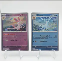 Pokemon Sylveon 040/131 MasterBall & Glaceon 025/131 Holo Cards Lot 2025 English - Image 1