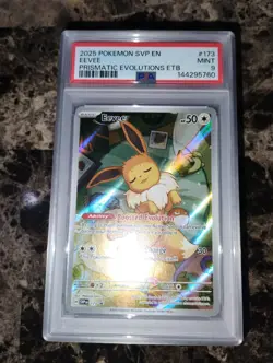 1x Pokemon Eevee 173 Prismatic Evolutions Promo Card Holo English - PSA 9 - Image 1