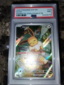 1x Pokemon Eevee 173 Prismatic Evolutions Promo Card Holo English - PSA 9 - Image 2