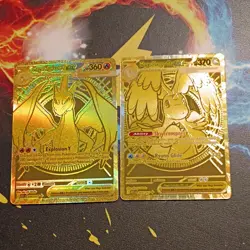 Pokemon Mega Charizard EX & Mega Dragonite EX Foil Cards Set 295/277 Lot - Image 1