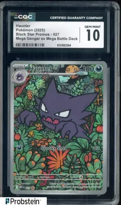2025 Pokemon Black Star Promos #027 Haunter Mega Gengar Ex Battle Deck CGC 10 - Image 1