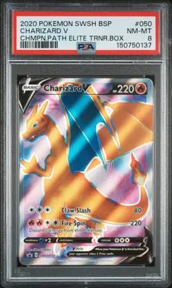 2020 POKEMON SWSH PROMO CHAMPION'S PATH ETB #050 CHARIZARD V PSA 8 - Image 1