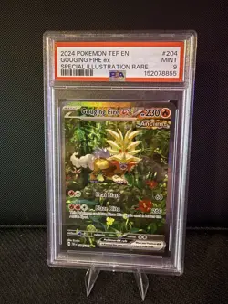 2024 Pokemon PSA 9 Gouging Fire ex #204/162 S&V Temporal Forces SIR Mint - Image 1