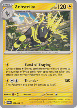 Zebstrika - 063/182 - Pokemon Paradox Rift - Image 1