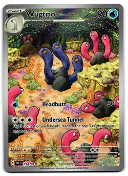 Wugtrio 224/091 - 🌊 Paldean Fates Illustration Rare Pokemon TCG 🖤 - LP - Image 1
