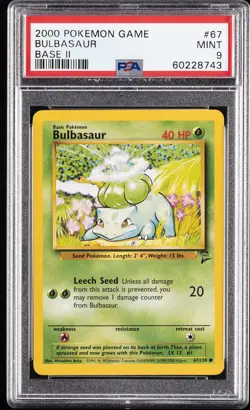 2000 POKEMON BASE SET 2 #67 BULBASAUR PSA 9 - Image 1