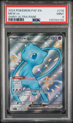 2024 POKEMON PAF EN-PALDEAN FATES SHINY ULTRA RARE #216 MEW EX PSA 9 - Image 1