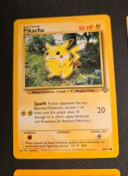 Pokemon TCG VINTAGE 9 Card Lot Base Fossil Jungle LP Includes Pikachu 🌩 - Image 3