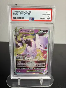 PSA 10 Mewtwo VSTAR 031/078 Pokemon GO Ultra Rare Full Art Holo 2022 - Image 1