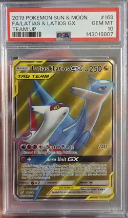LATIAS & LATIOS GX #169/181 | 2019 POKEMON SUN & MOON TEAM UP | PSA 10 - Image 1