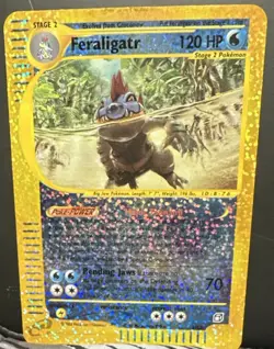 Feraligatr Reverse Holo Expedition Jumbo 02/12 Pokemon Nintendo 2002 - Image 1