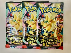 Pokemon TCG Mega Evolution Ascended Heroes Booster Pack 3 Packs English - Image 1