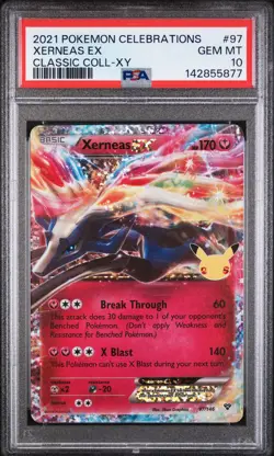2021 POKEMON CELEBRATIONS CLASSIC COLLECTION #97 XERNEAS EX PSA 10 - Image 1