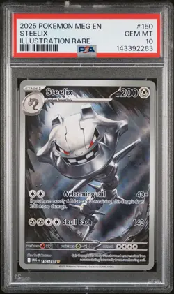 2025 POKEMON MEG EN-MEGA EVOLUTION ILLUSTRATION RARE #150 STEELIX PSA 10 - Image 1