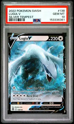 2022 POKEMON SWORD & SHIELD SILVER TEMPEST #138 LUGIA V PSA 10 - Image 1