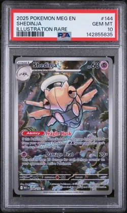 2025 POKEMON MEG EN-MEGA EVOLUTION ILLUSTRATION RARE #144 SHEDINJA PSA 10 - Image 1