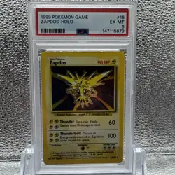 Pokemon PSA 6 Zapdos Base Set Holo Rare - Image 1