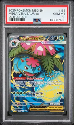 2025 POKEMON MEG EN-MEGA EVOLUTION ULTRA RARE #155 MEGA VENUSAUR EX PSA 10 - Image 1