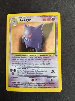 Pokemon TCG Gengar Holo Rare, Fossil 5/62, MP/Clean Front. - Image 3