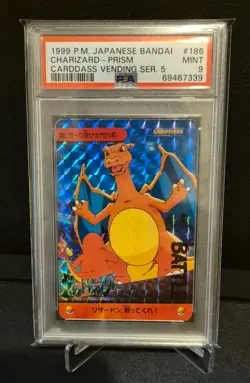 Pokemon Charizard Prism Japanese Bandai Cardass Vending - PSA 9 - RARE - Low POP - Image 1