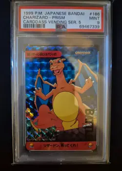 Pokemon Charizard Prism Japanese Bandai Cardass Vending - PSA 9 - RARE - Low POP - Image 2