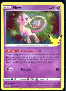 MEW 011/025 HOLO RARE CELEBRATIONS Pokemon NEAR MINT - Image 1