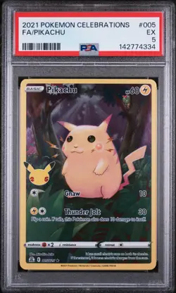 2021 POKEMON CELEBRATIONS #005 FULL ART/PIKACHU PSA 5 - Image 1