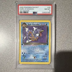 Pokemon Dark Gyarados Team Rocket 1st Edition Rare 25/82 Regular 2000 PSA 8 - Image 1