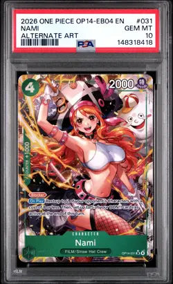 2026 ONE PIECE OP14-EB04-THE AZURE SEA'S SEVEN ALTERNATE ART #031 NAMI PSA 10 - Image 1