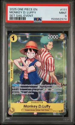 2025 ONE PIECE PROMOS SET SAIL EVENT #111 MONKEY D. LUFFY PSA 9 - Image 1