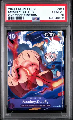 2024 ONE PIECE PROMOS ONE PIECE EMOTION #041 MONKEY D. LUFFY PSA 10 - Image 1