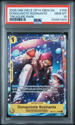 2026 ONE PIECE THE AZURE SEA'S SEVEN TREASURE RARE DONQUIXOTE ROSINANTE PSA 10 - Image 1
