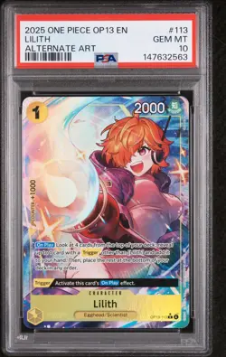 2025 ONE PIECE OP13-CARRYING ON HIS WILL ALTERNATE ART #113 LILITH PSA 10 - Image 1