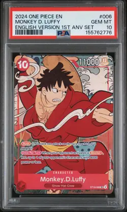 2024 ONE PIECE ENGLISH VERSION 1ST ANNIVERSARY SET #006 MONKEY D. LUFFY PSA 10 - Image 1